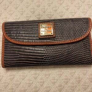 Dooney & Bourke Textured Black and Brown Wallet